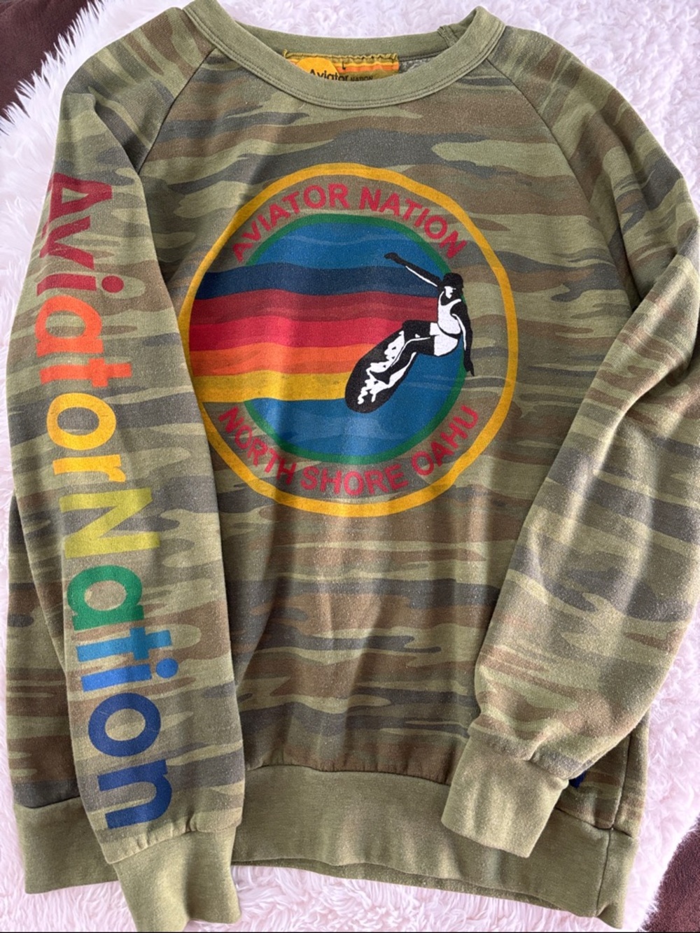 Aviator Nation Camo North Shore Oahu Sweatshirt